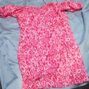 Pink and white dress